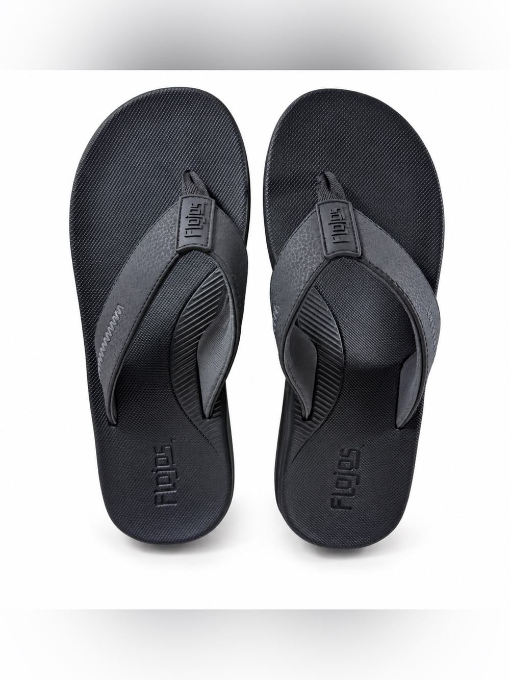 Flojos Men’s Black Flip Flop Sandals Size 9 Padded Cushioned Comfort